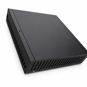 Custom Network Switch Chassis Matte Black Metal Enclosure with Ventilation Slats----procurement customization ----(https://www.cnctt.com)