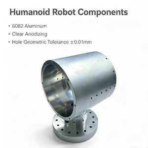 Custom 5-Axis CNC Milling 6082 Aluminum Humanoid Robot Components ±0.01mm Hole Tolerance Clear Anodized OEM for Robotics----procurement customization ----(https://www.cnctt.com)