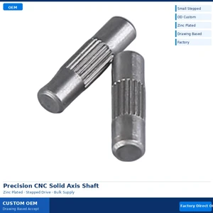 Knurled Step Shaft CNC Lathe Zinc Plated Carbon Steel Flanged Precision Custom Drawing Based Bulk For HVAC Pump Industrial----procurement customization ----(https://www.cnctt.com)