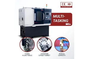 4-Axis CNC Turning Machine with Y-Axis & Side Live Tools for One-Setup Milling